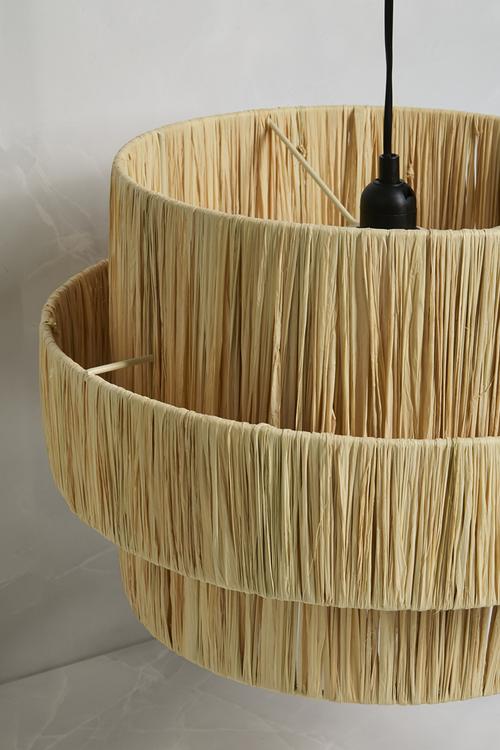 The Lumina Raffia Pendant - light brown