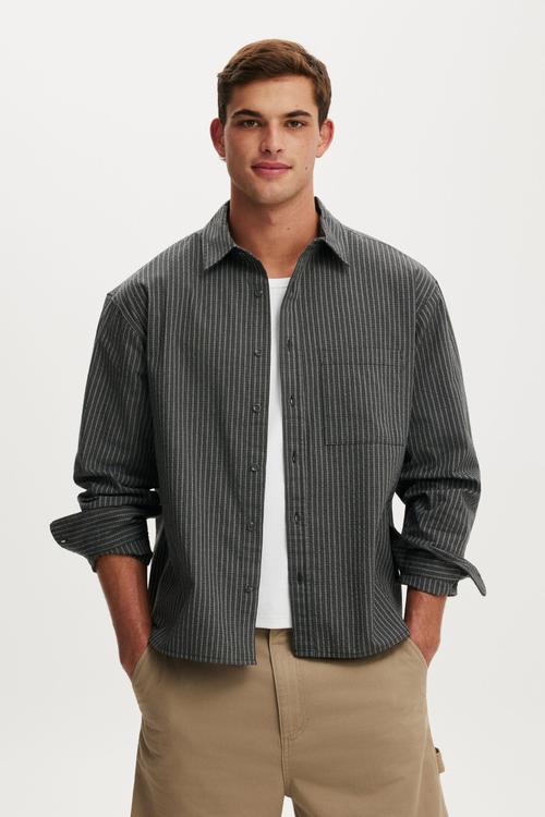 Hudson Long Sleeve Shirt - Black Mini Check