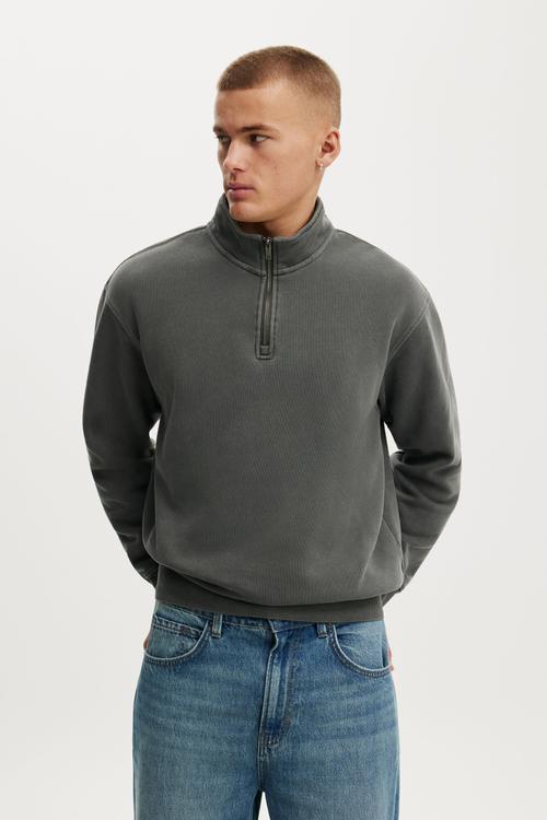 Quarter Zip Teddy Fleece - Blue Multi Mountains