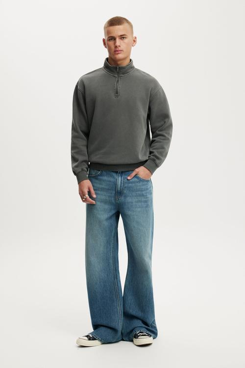 1 4 Zip Fleece - Slate Stone Wash