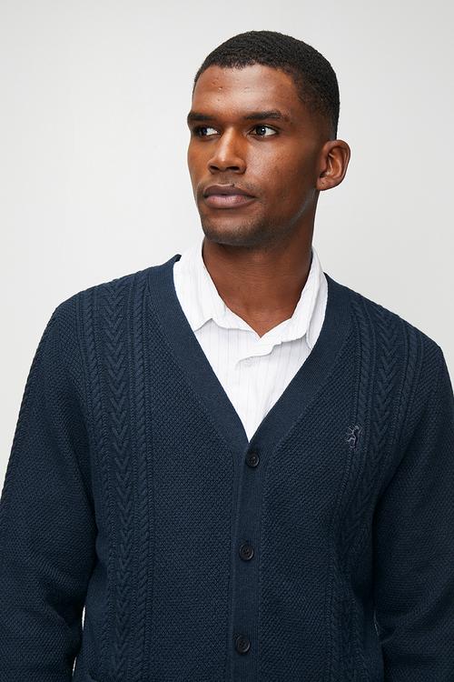 Steven Cable Cardigan - Navy