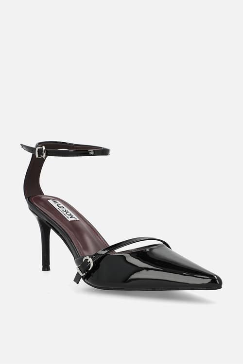 Oda ankle strap heel - black
