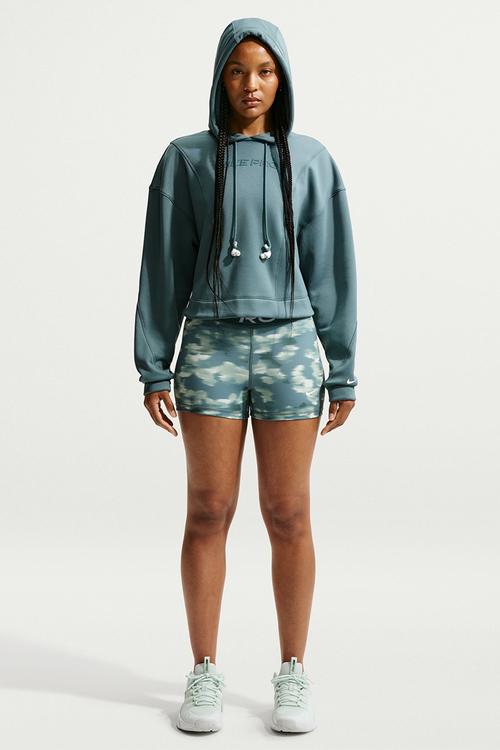 W Np Tf Hoodie Flc Gg - Mineral Slate/White