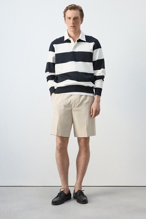 Rugby Striped Sweatshirt Peter - White