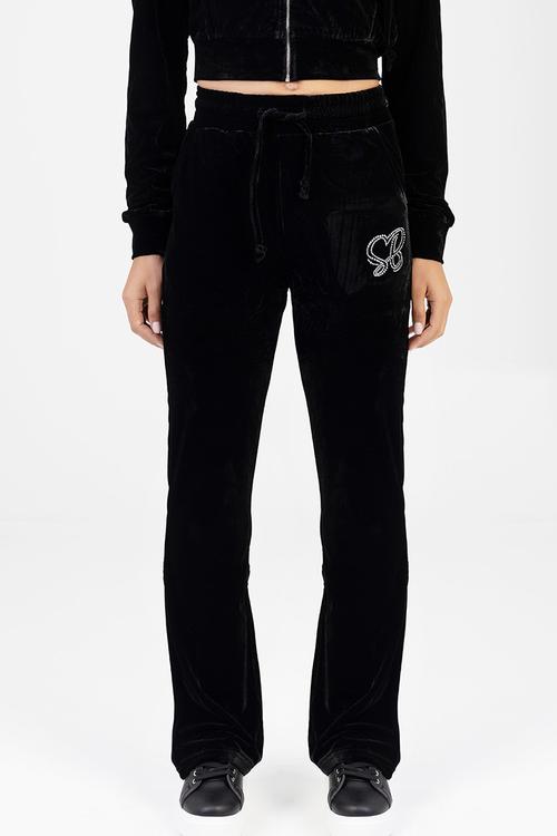 Juicy Velour Athleisure Tracksuit Pants - Black