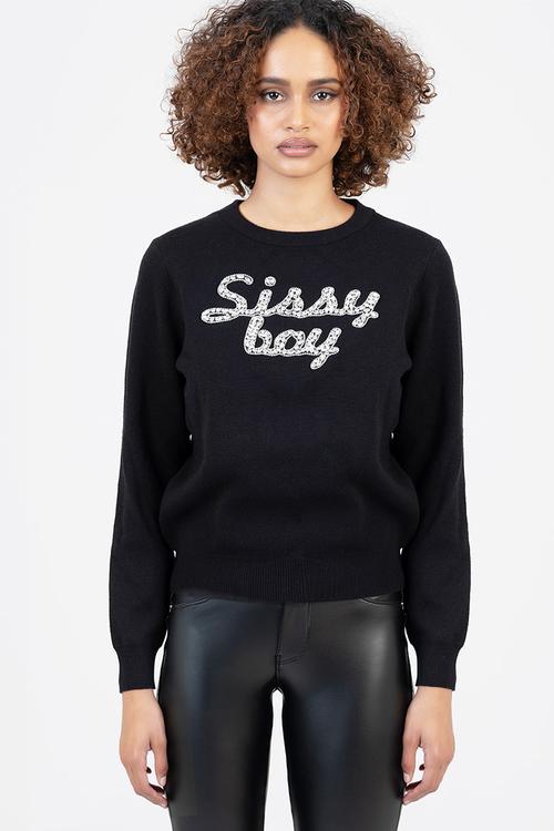 Walk Away Knit Jersey With Bling Branding - Black