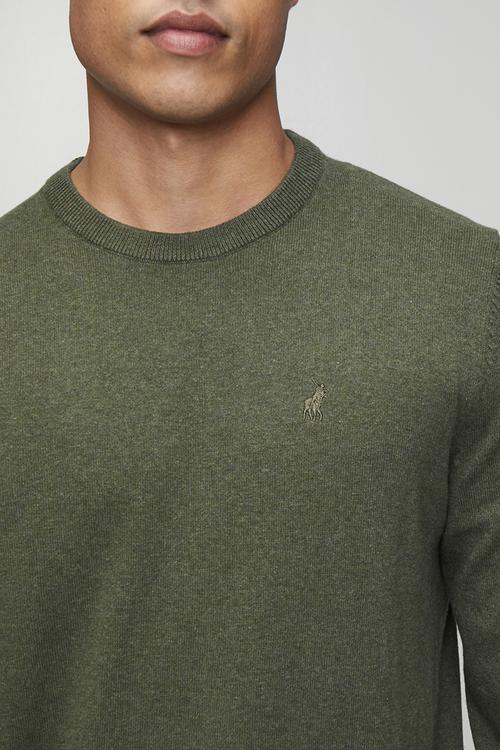 Luke Essential Cotton Crew Long sleeve Knitwear - Fatigue