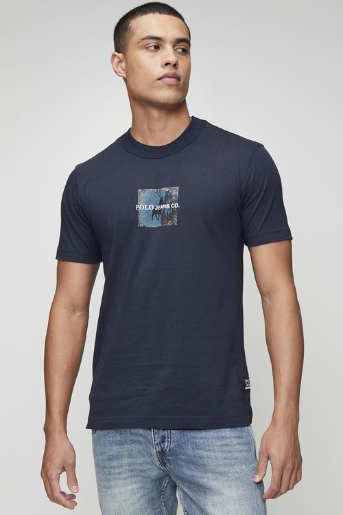 Sechaba Pjc Short sleeve Block Logo Tee - Navy