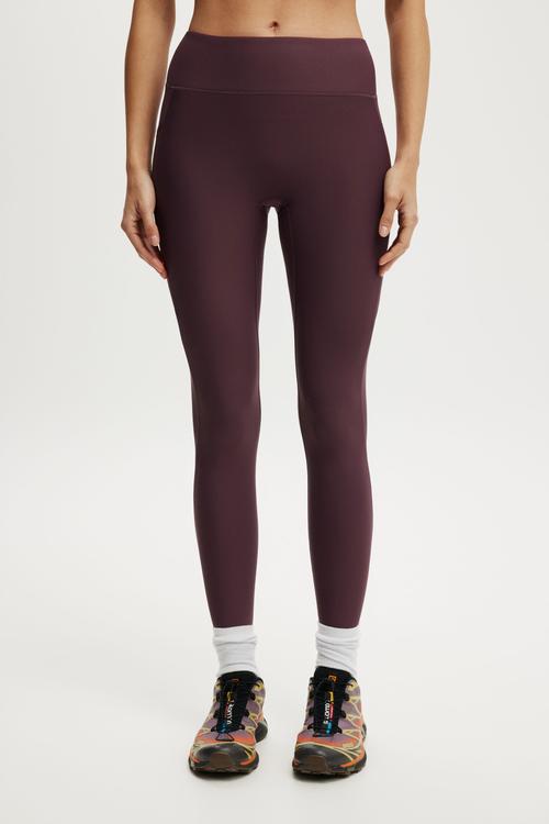 Fleece Lined Active Full Length Tight - Choc Plum