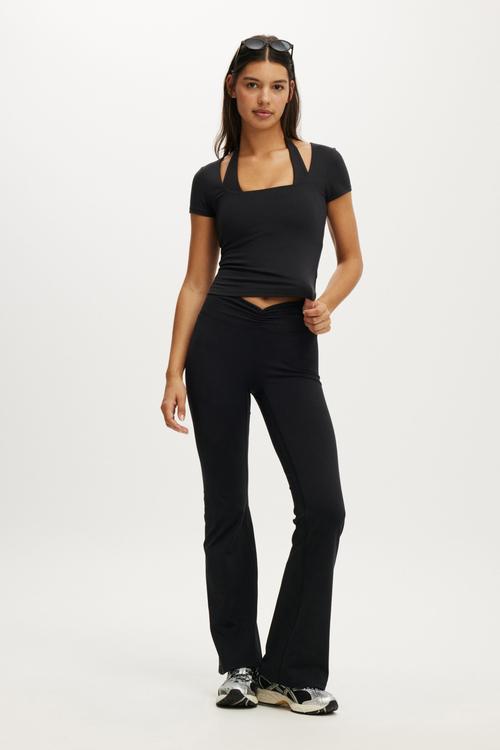Ultra Soft Square Neck Fitted T-shirt - Black