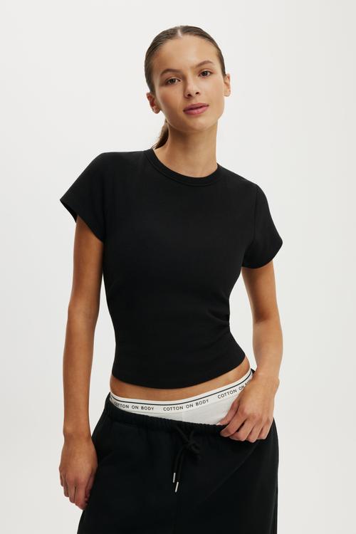 Active Rib Baby Tee - Black