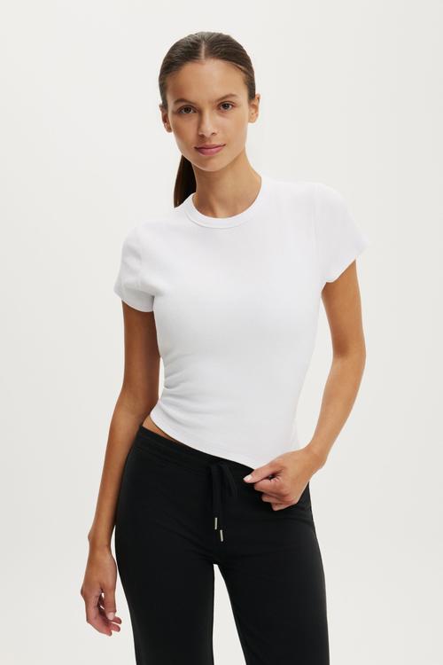 Active Rib Baby Tee - White