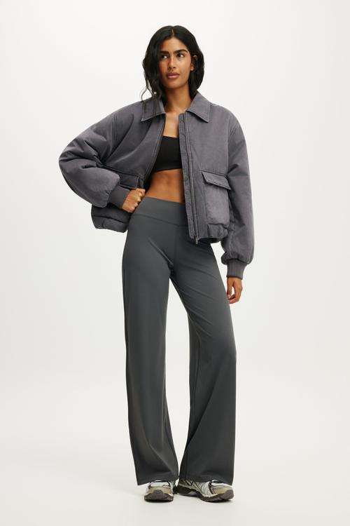 Collared Soft Touch Bomber - Washed Violet Grey