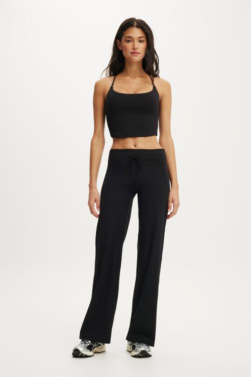 Ultra Soft Cropped Twist Back Tank - Black