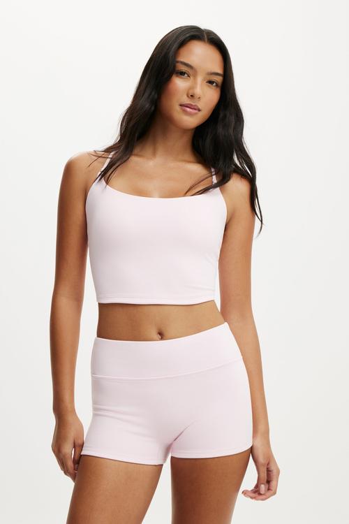 Ultra Soft Cropped Twist Back Tank - Cherry Dream