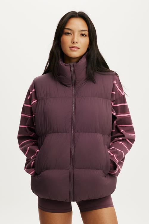 The Mother Puffer Vest - Choc Plum