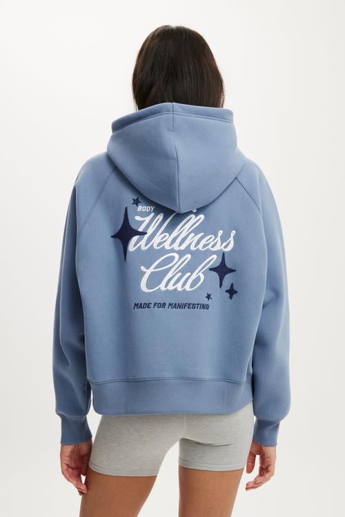 Plush Premium Graphic Raglan Hoodie - Infinity Blue/Celestial