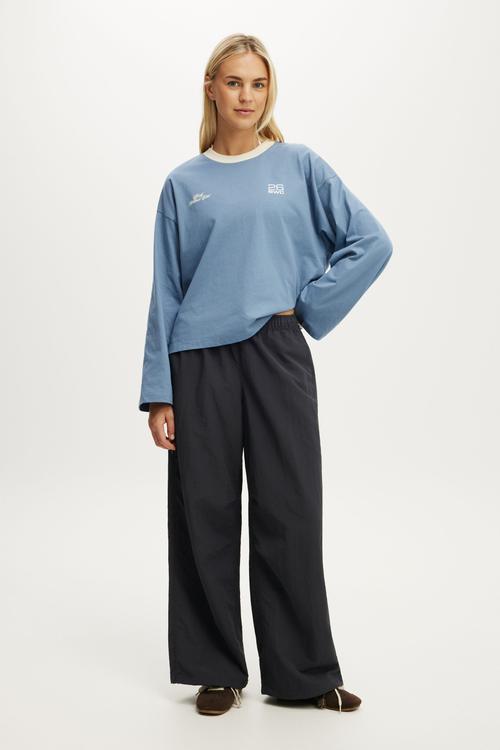 Long Sleeve Boxy Graphic Crew - Infinty Blue/Bwc