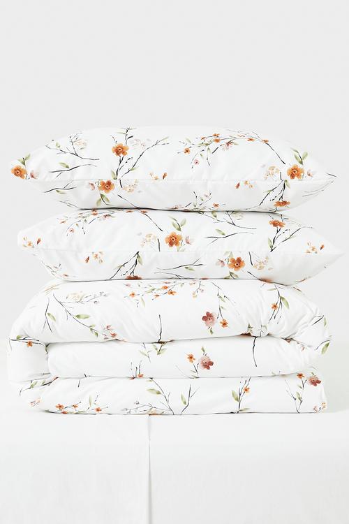 Saidy Floral Super Soft Duvet Cover - white