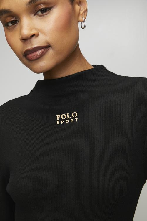 Wmn Luna Long sleeve Ribbed Sport T-shirt - Black