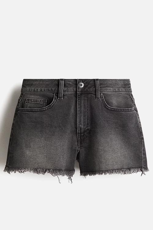 High denim shorts - dark grey