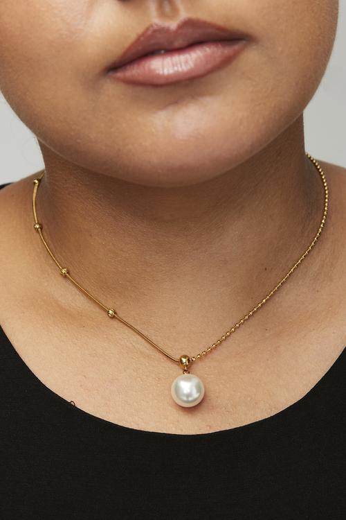 Elegant pearl drop-necklace - gold