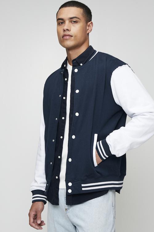 Jersey Varsity Jacket - Navy
