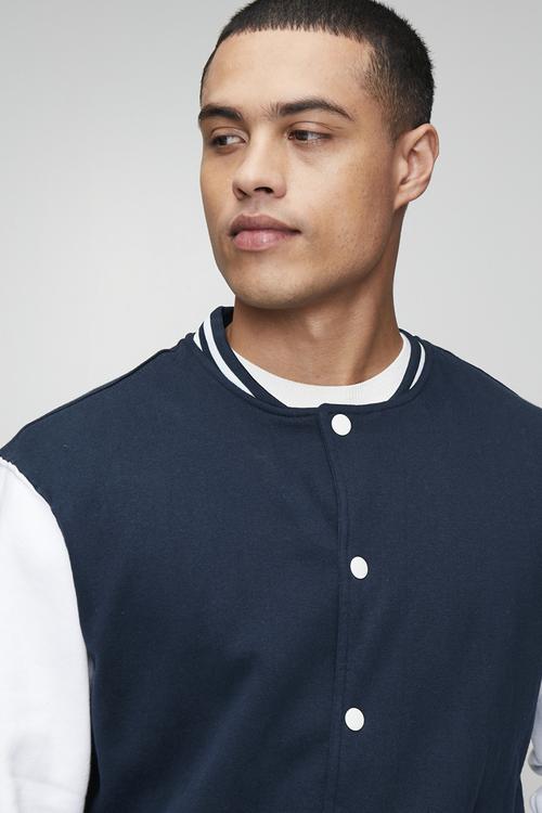 Jersey Varsity Jacket - Navy
