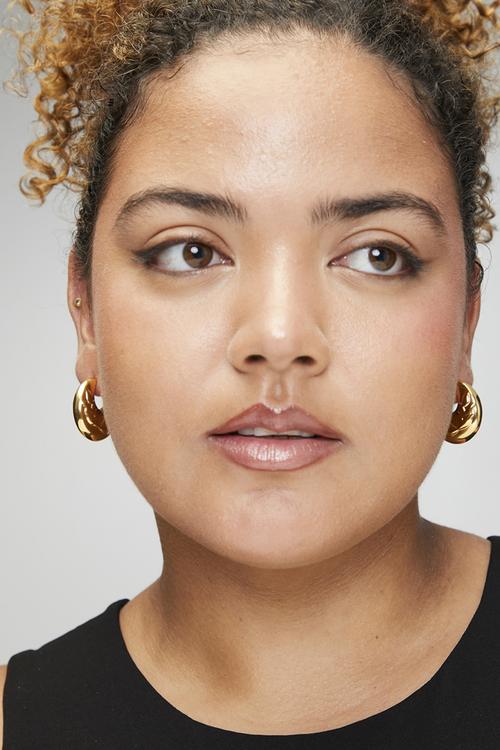 Bold designer-hoop earrings - gold