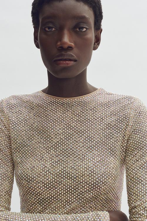Stella McCartney H&M: Embellished lace mini dress - beige
