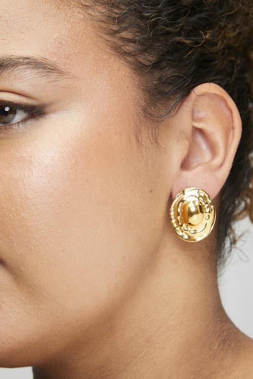 Elegant designer stud earrings - gold