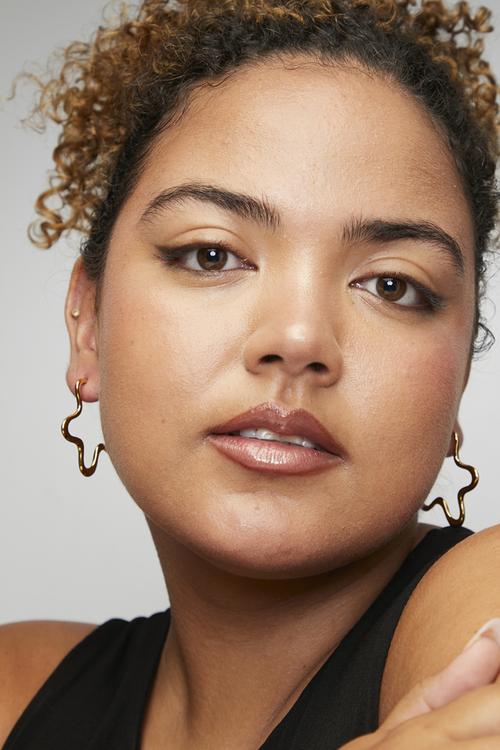 Funky designer hoop earrings - gold