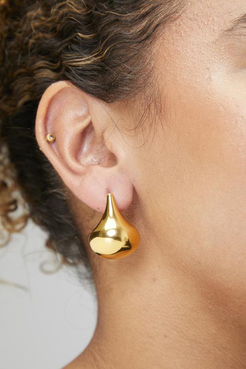 Teardrop stud earrings - gold