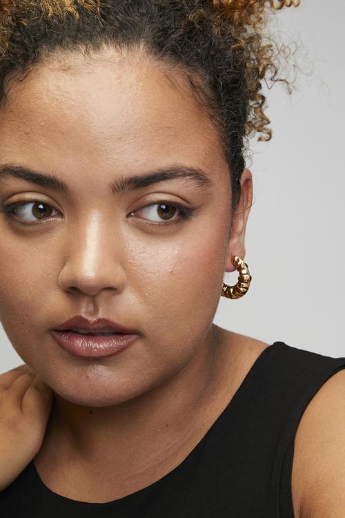 Organic hoop earrings - gold