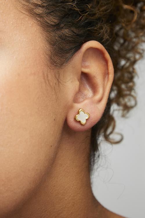 Trendy stud earrings - gold & silver