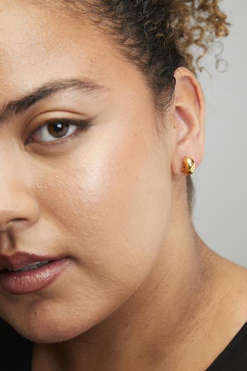 Chunky modern hoop earrings - gold