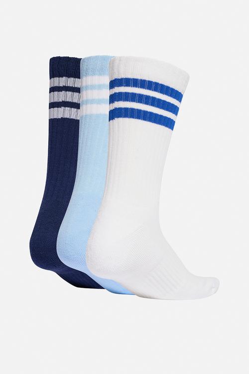 3-Stripes cushioned sportswear crew socks 3pk - dark blue/white/blue