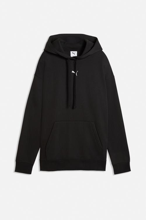 Plus Ess Centered Cat Logo Relaxed Hoodie Fl - Puma Black