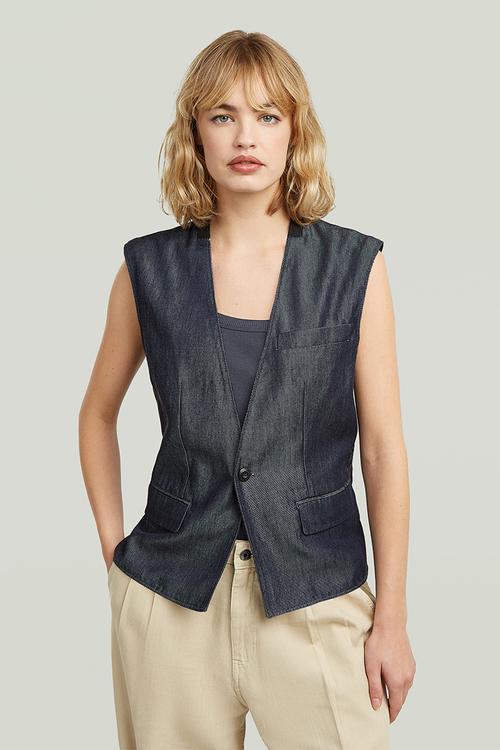 Blazer vest wmn - rinsed