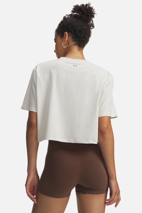 UA W SCRIPTHEART CROP SS - Summit White/Summit White