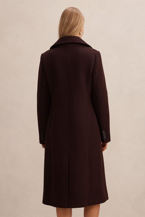 Danielle Single Breasted Coat in Berry