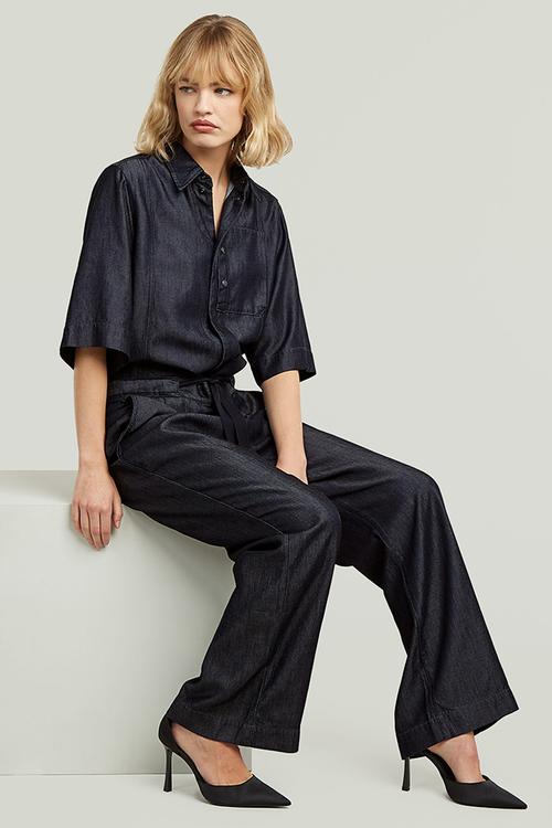 Regular jumpsuit short sleeve wmn - rinsed
