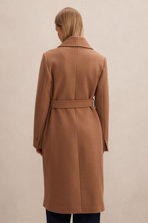 Clarissa Wrap Coat in Dark Camel