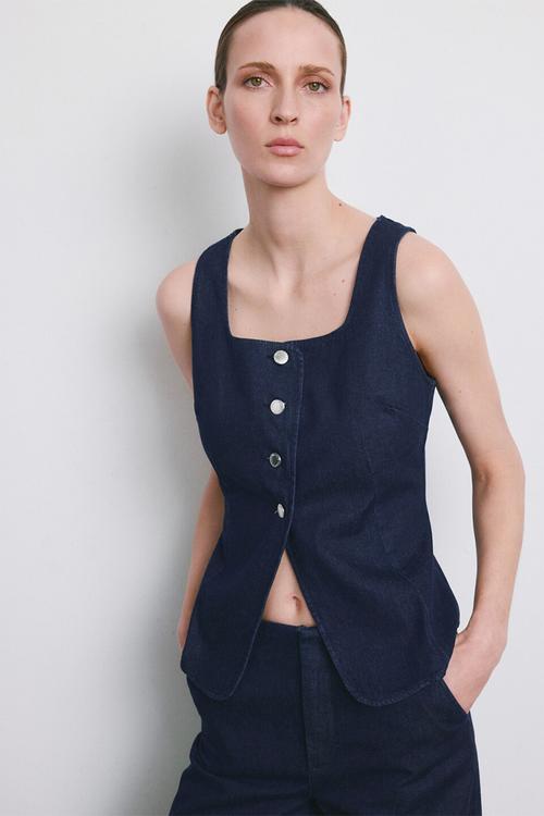 Top avery - open blue