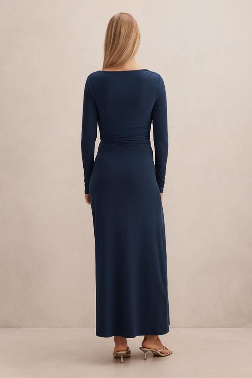 Kingsley Hardware Jersey Midi Dress in Evening Navy