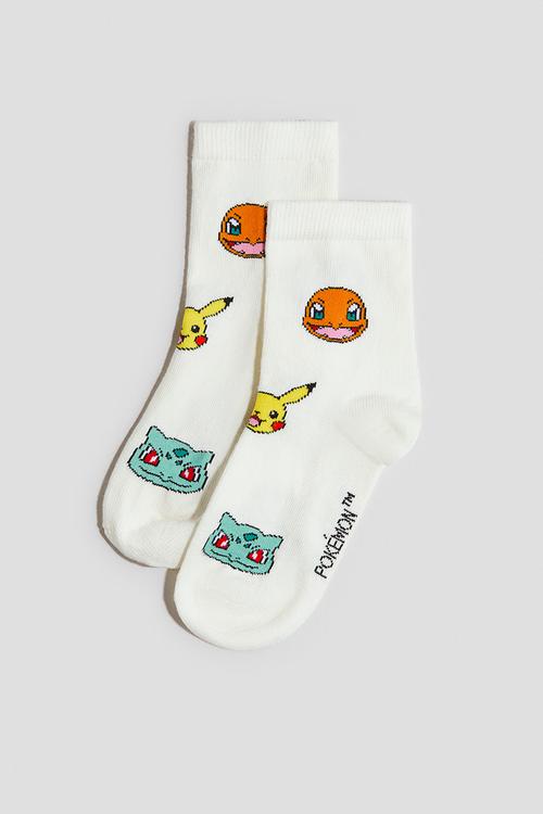 5-Pack patterned socks - yellow/pokemon