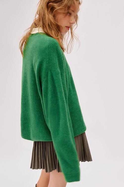Knitted jumper - green
