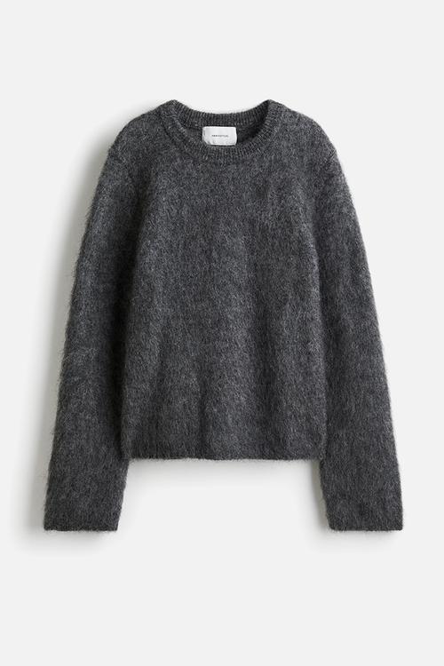 Mohair-blend jumper - dark grey marl