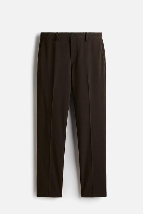 Slim fit tailored trousers - dark brown