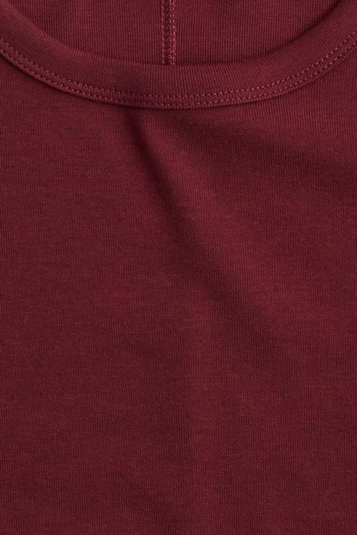 Long-sleeved jersey top - burgundy